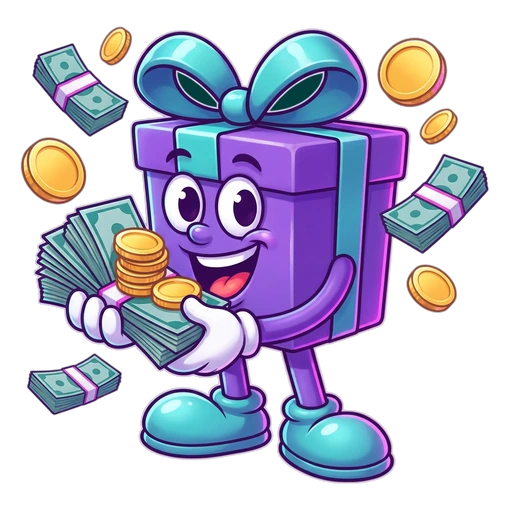 Mr PG holding a stack of cash